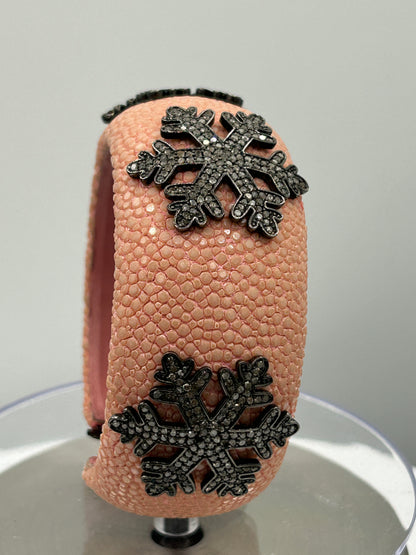 Leather Diamond Bangle