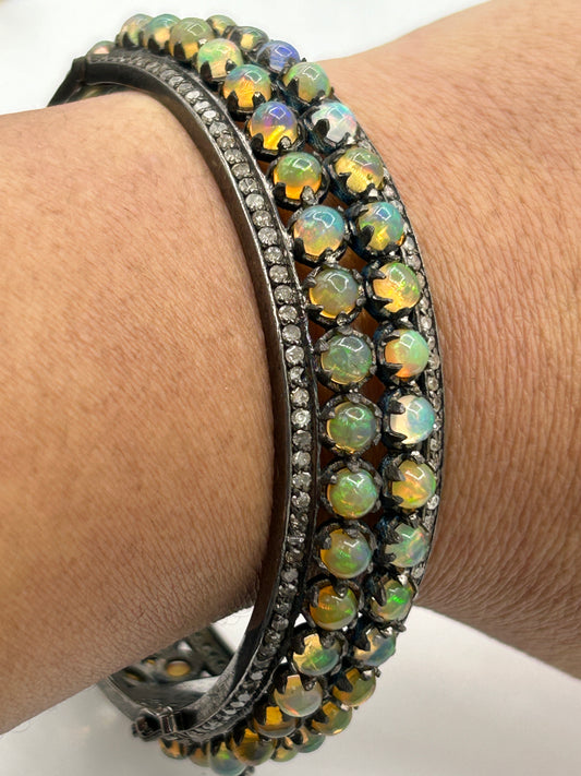 Opal Diamond Bangle