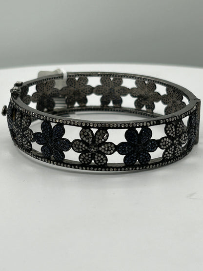 Blue Sapphire Diamond Bangle