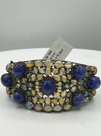 Opal Tanzanite Diamond Bangle