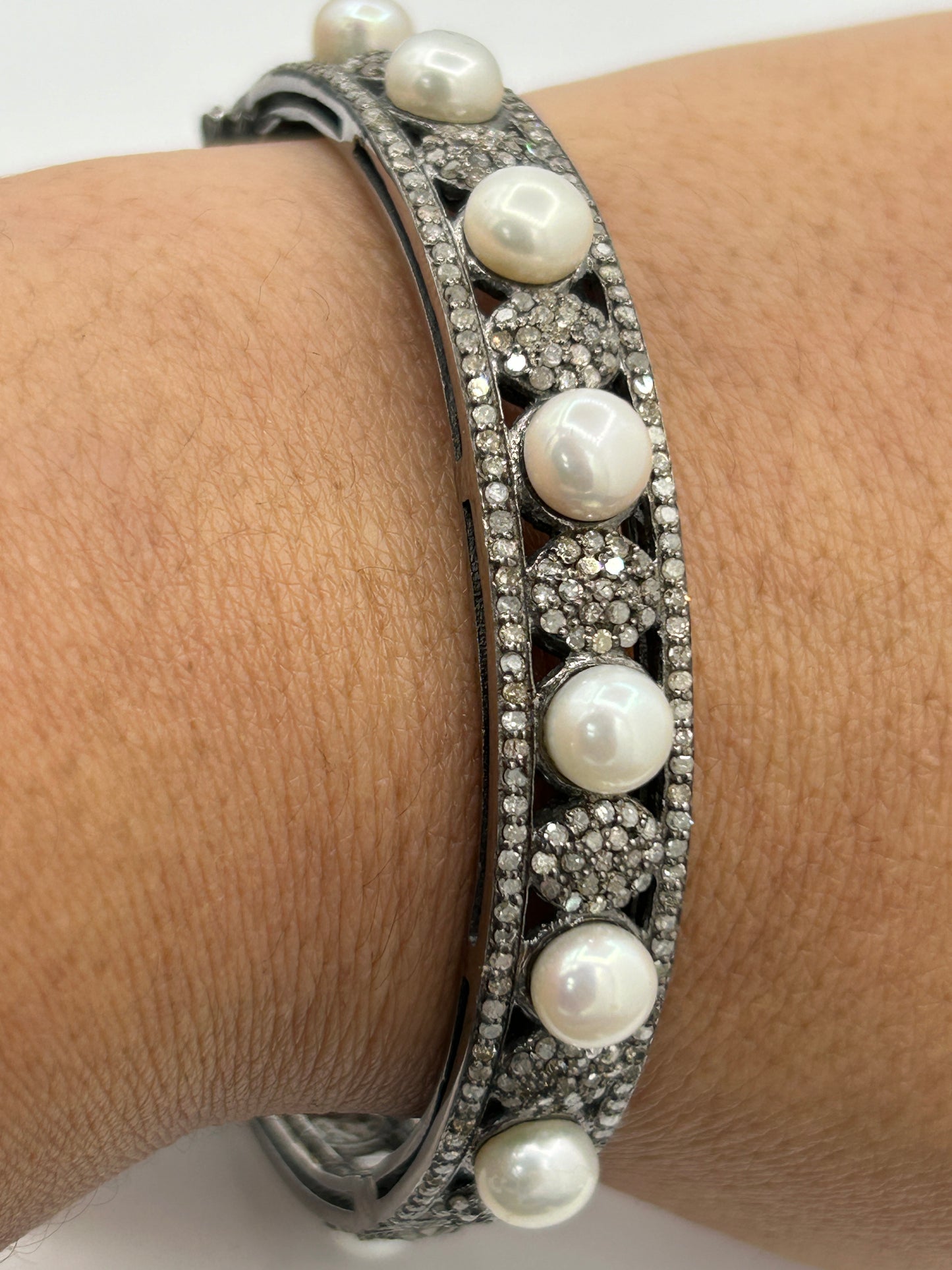 Pearl Diamond Bangle