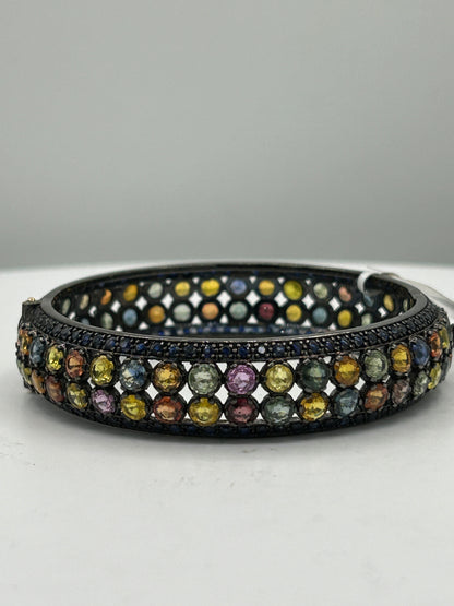 Multi Sapphire Diamond Bangle