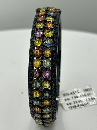Multi Sapphire Diamond Bangle