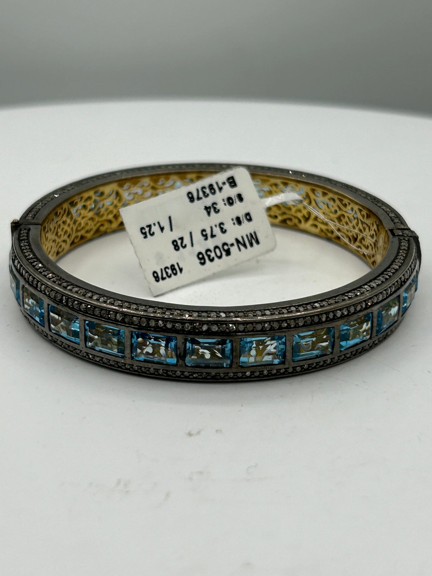 Blue Topaz Diamond Bangle