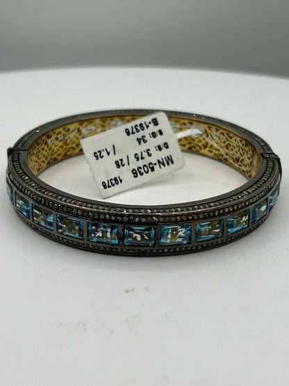 Blue Topaz Diamond Bangle