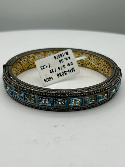 Blue Topaz Diamond Bangle