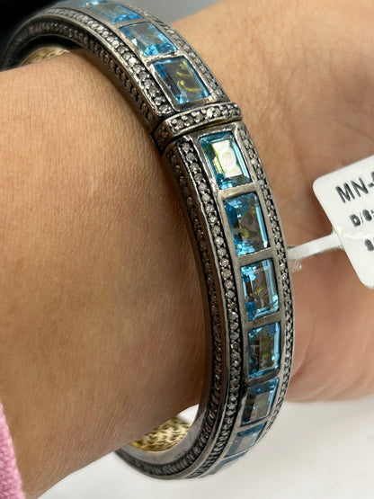 Blue Topaz Diamond Bangle
