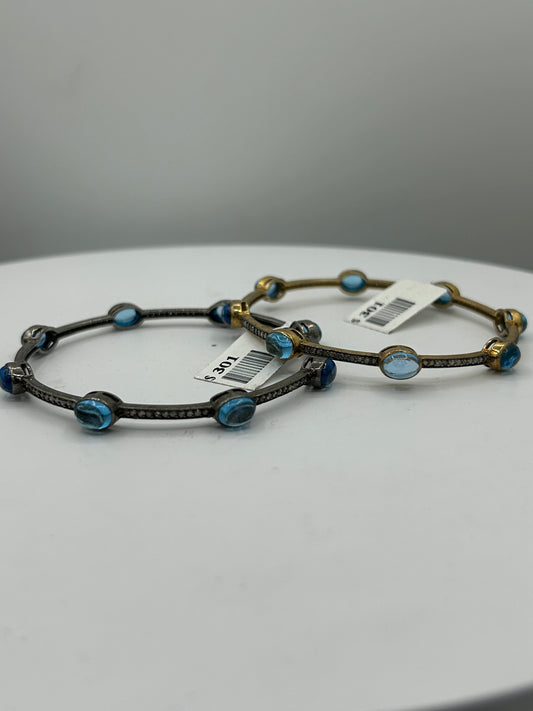 Blue Topaz Diamond Bangle