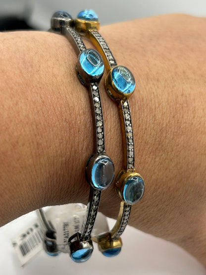 Blue Topaz Diamond Bangle