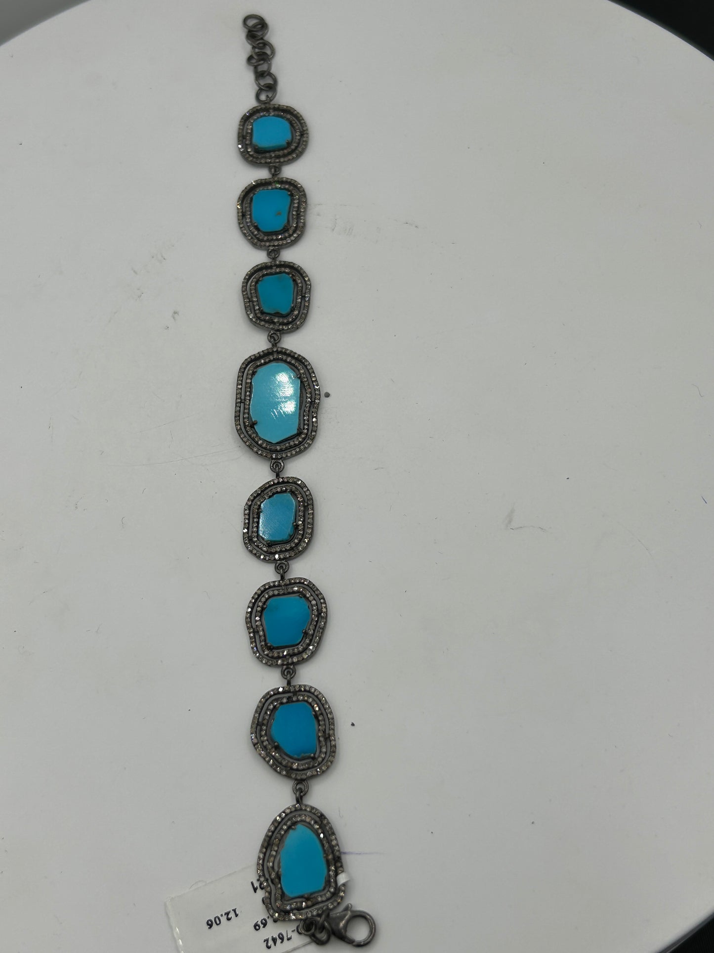 Sliced Turqouise Diamond Designer Bracelet