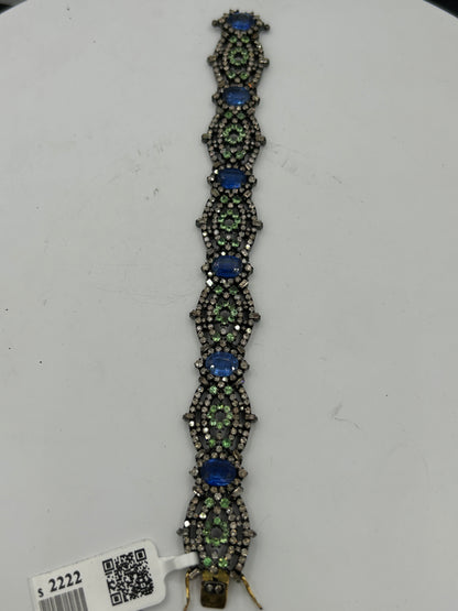 Tsavorite Tanzanite Diamond Designer Bracelet