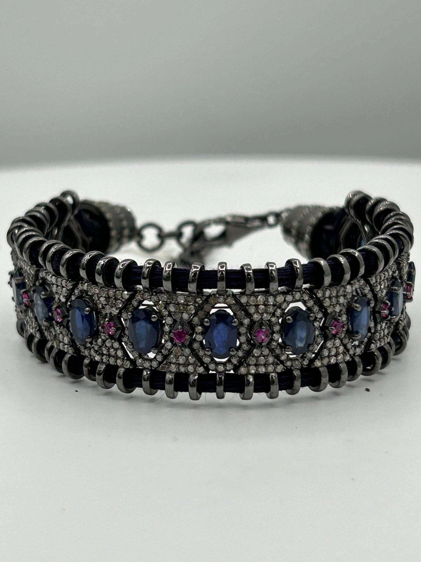 Ruby Sapphire and Diamond Bracelet