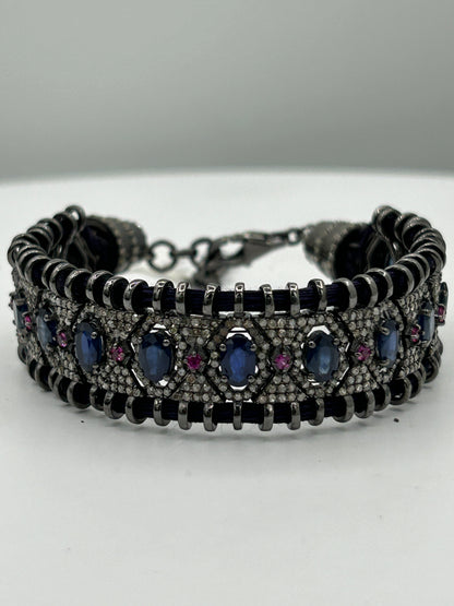 Ruby Sapphire and Diamond Bracelet