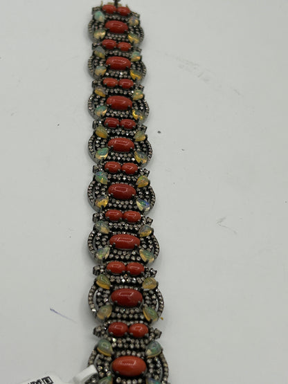 Coral Natural and Opal with Diamond Bracelet