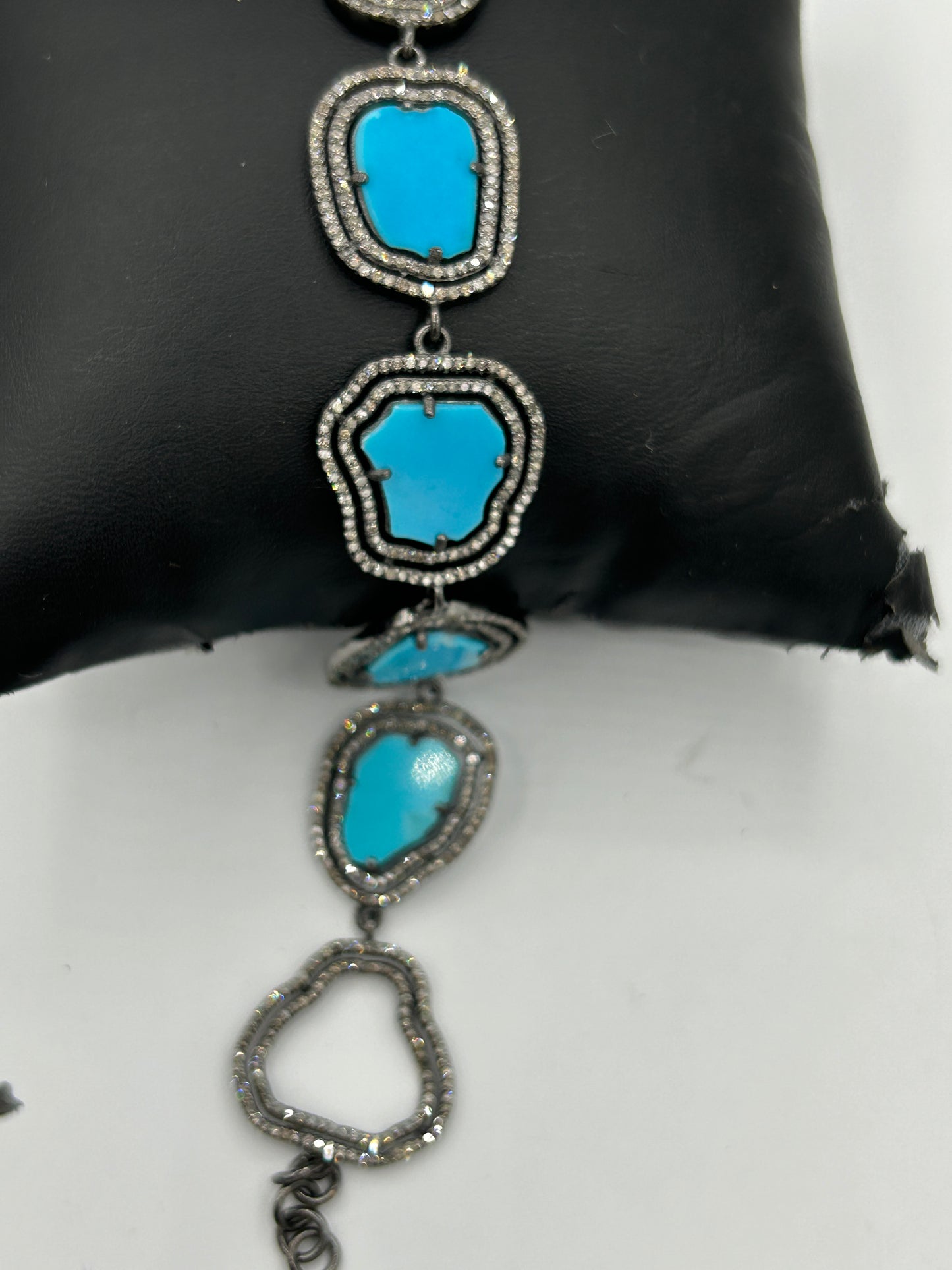 Sliced Tourquise Diamond Designer Bracelet