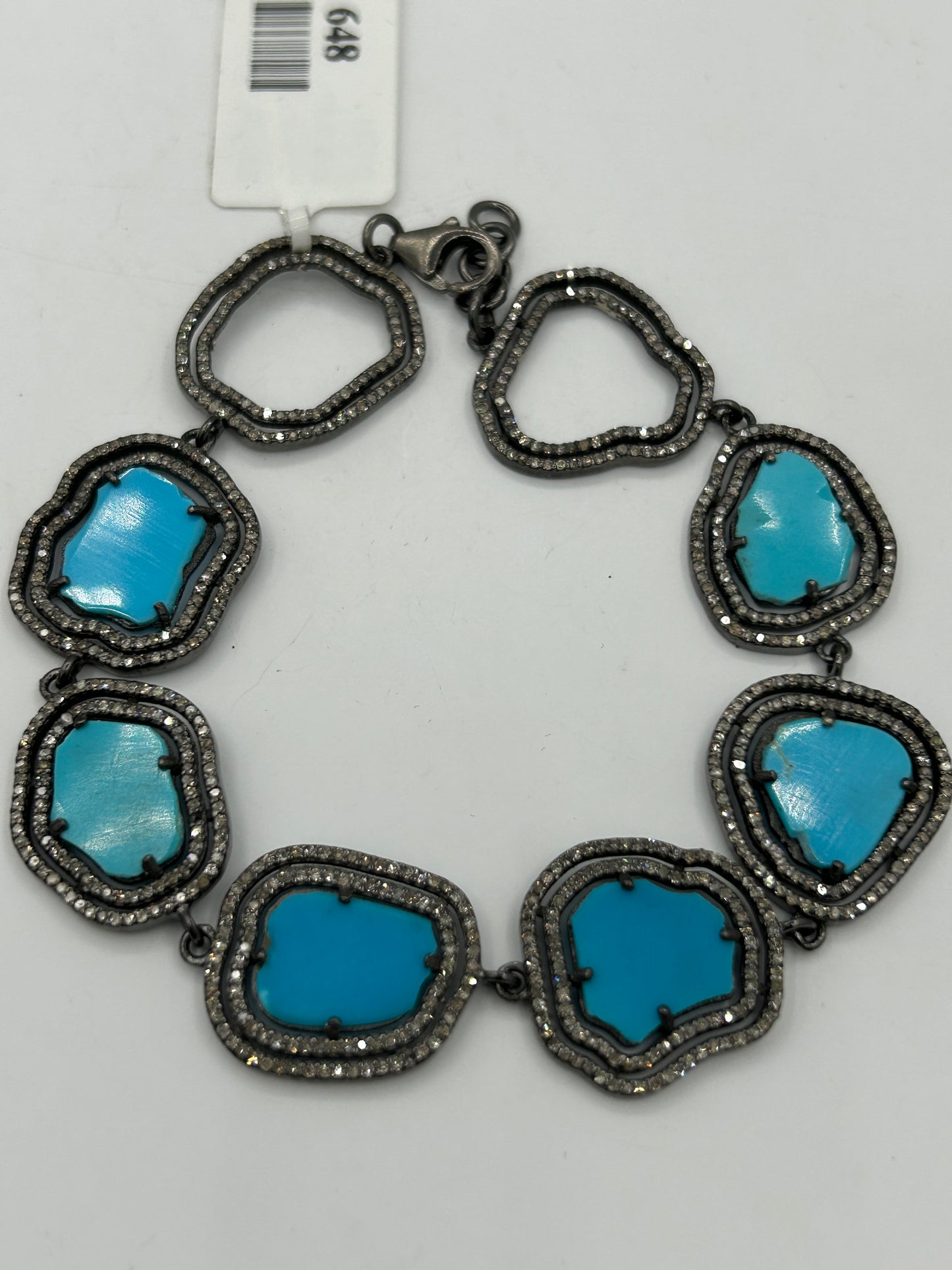 Sliced Tourquise Diamond Designer Bracelet