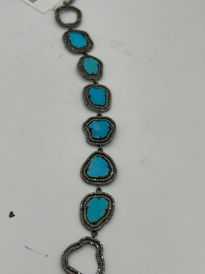 Sliced Tourquise Diamond Designer Bracelet