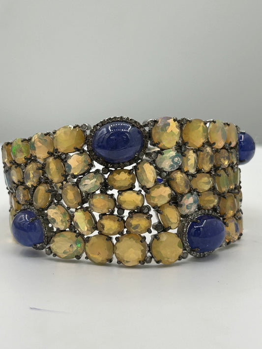 Opal Tanzanite Diamond Designer Bracelet