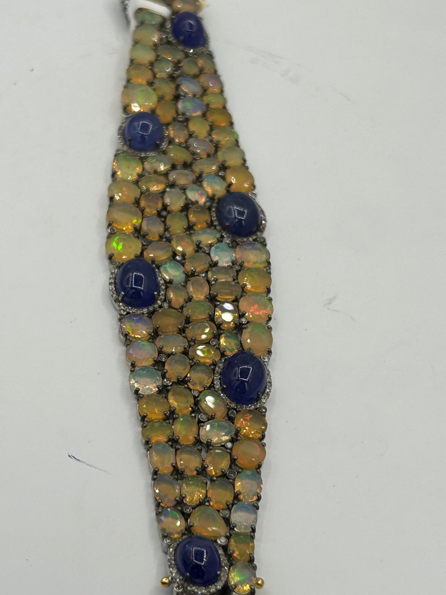 Opal Tanzanite Diamond Designer Bracelet
