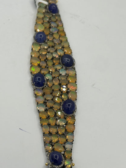 Opal Tanzanite Diamond Designer Bracelet