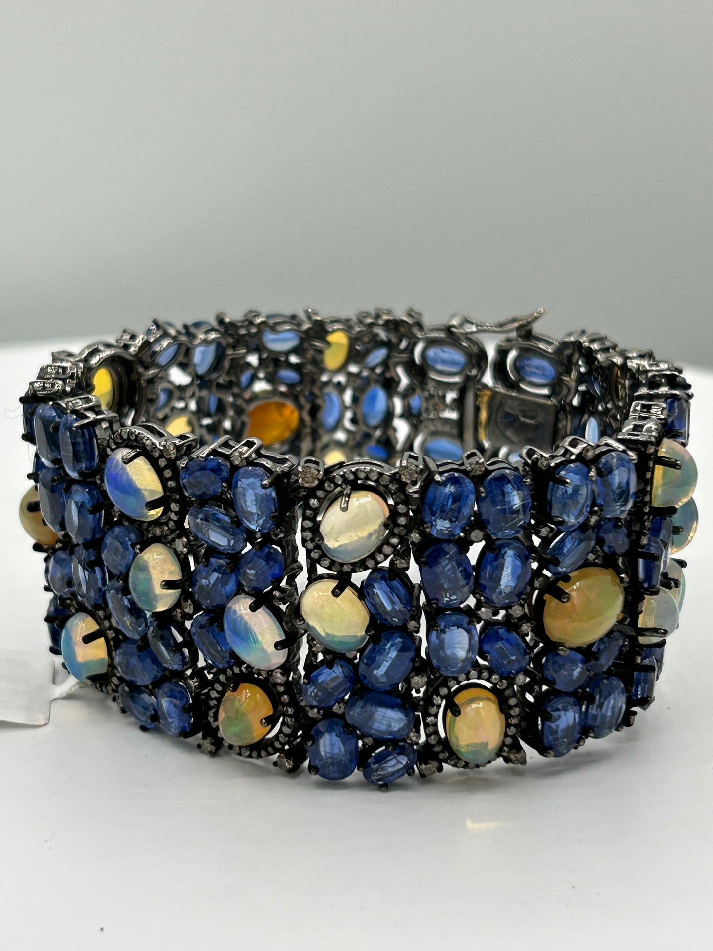 Opal and Kynite Designer Bracelet with Diamonds
