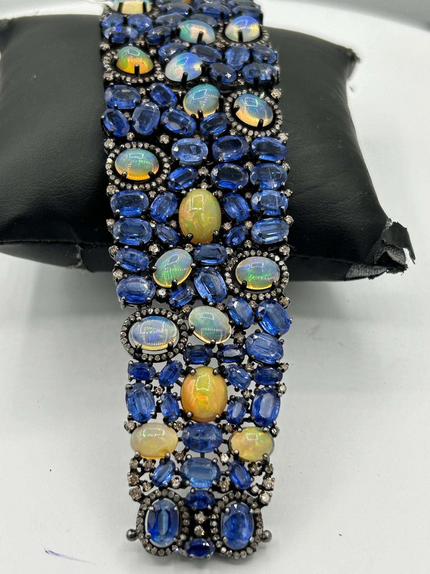 Opal and Kynite Designer Bracelet with Diamonds
