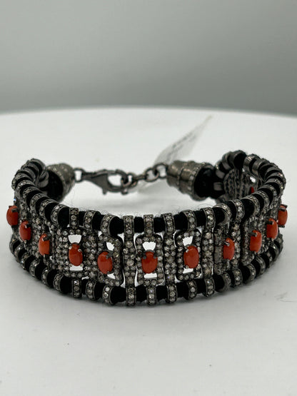 Thread Coral Diamand Designer Bracelet