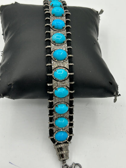 Thread Tourquise Diamand Designer Bracelet