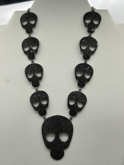 Skull Black Spinel Designer Necklace