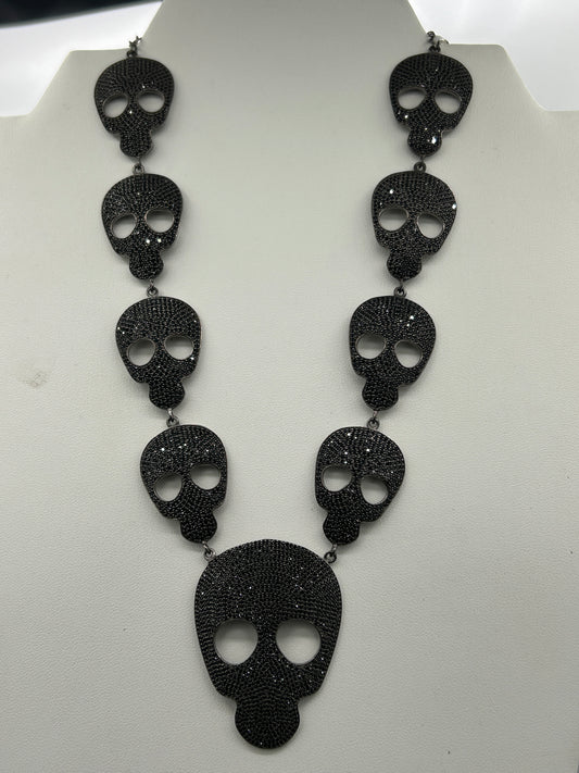 Skull Black Spinel Designer Necklace