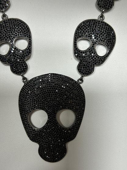 Skull Black Spinel Designer Necklace