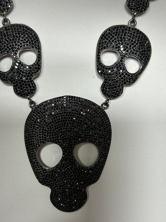 Skull Black Spinel Designer Necklace