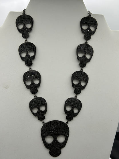 Skull Black Spinel Designer Necklace