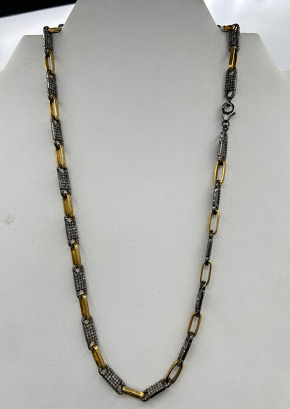 TwoTone Link Diamond Necklace