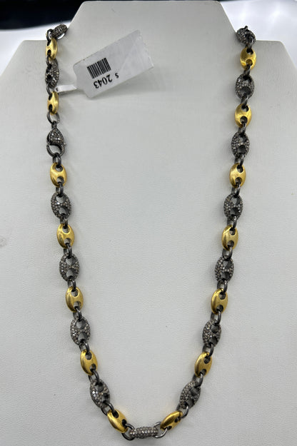 TwoTone Link Diamond Necklace