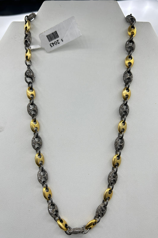TwoTone Link Diamond Necklace