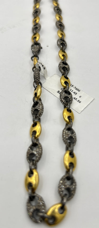 TwoTone Link Diamond Necklace