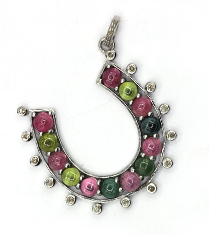 Horse shoe Pave Diamond Pendant