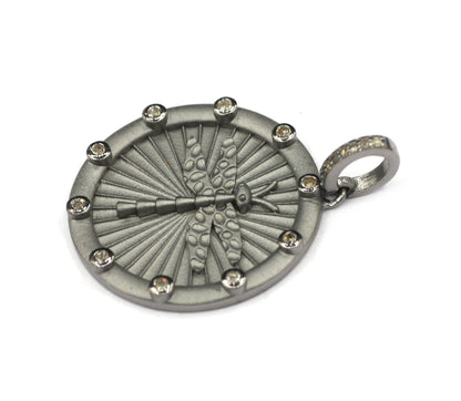 Dragonfly Silver Pave Diamond Pendant