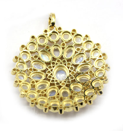 Oval 92.5 Silver Pave Diamond Pendant