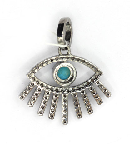 Evil Eye Silver Pave Diamond Pendant