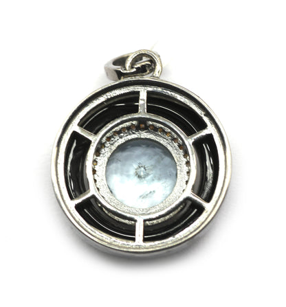 Round 92.5 Silver Pave Diamond Pendant