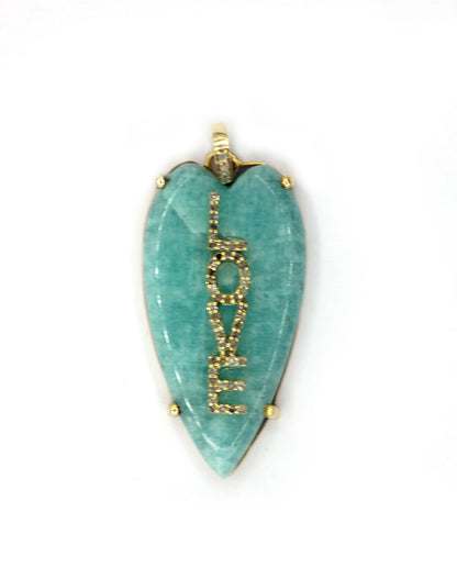 Heart love Pave Diamond Pendant