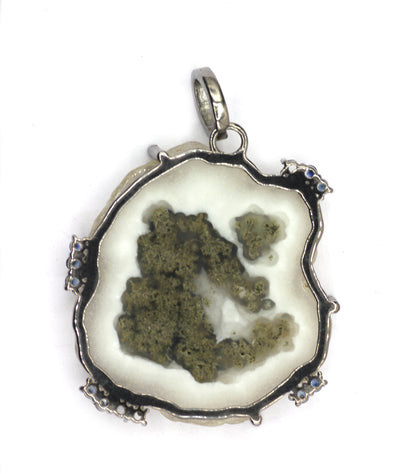 Duze Silver Pave Diamond Pendant