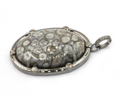 92.5 Silver Pave Diamond Pendant