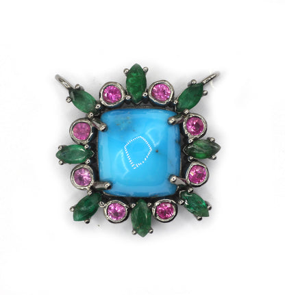 92.5 Silver Pave Diamond Pendant