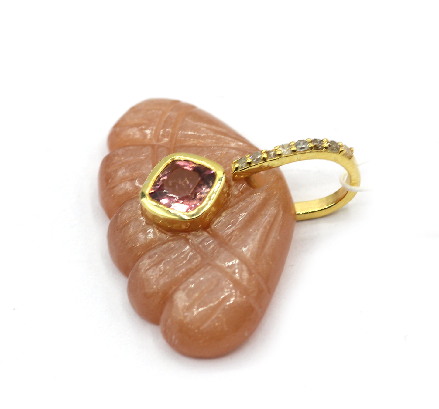 Moon Stone Pave Diamond Pendant
