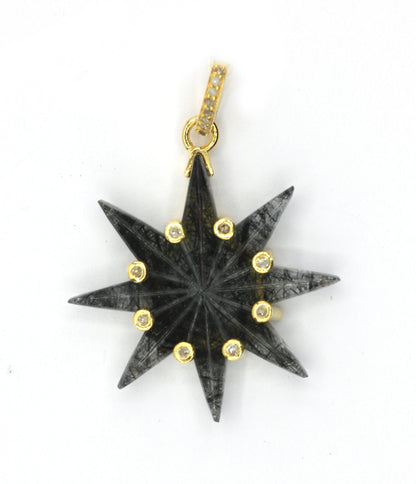 Star 92.5 Silver Pave Diamond Pendant