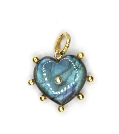 Heart Silver Pave Diamond Pendant