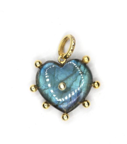 Heart Silver Pave Diamond Pendant